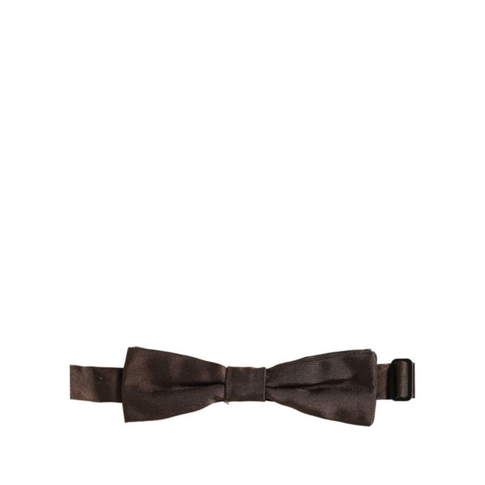Dolce & Gabbana Men Brown 100% Silk Adjustable Neck Papillon Bow Men's Tie